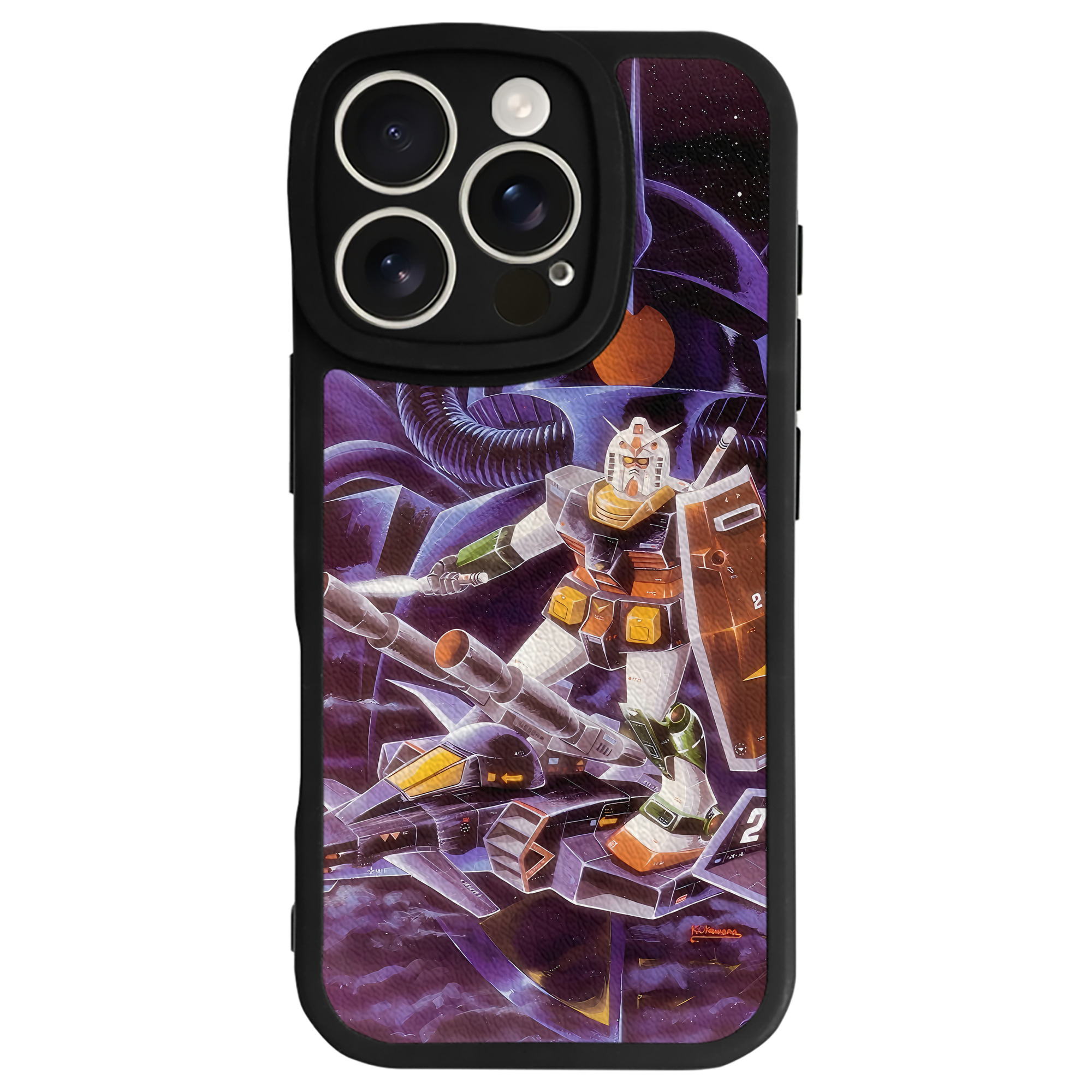 （画像用） 機動戦士ガンダム Mobile Suit Gundam 【iPhone 16シリーズ対応】シリコンスマホケース（レザー調） 材質：シリコン